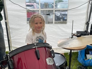 Barnaby (7), played with band at Spreyton Fair