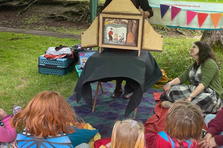 Tavistock Library story tellers Lisa Schneidau & Sara Hurley at Tavi Pride