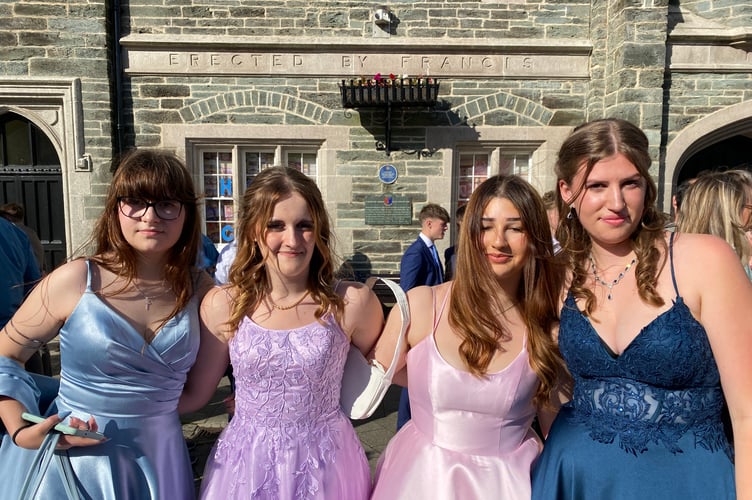 Anya Janjanin, Eva Marsh,  Kasey Carter and Talia Naz in their stunning ballgowns  before their proms.
