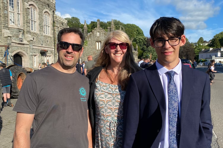 Jude Wright with proud parents Sam, left, and Jo before his proms