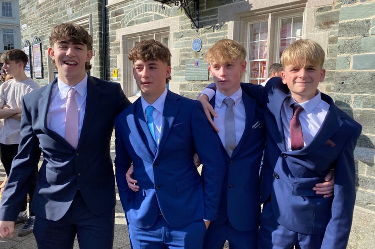 Caine Sadler, Ollie Matthews, Tom Chapman and Charlie Sandhu looking forward to their proms after exams.