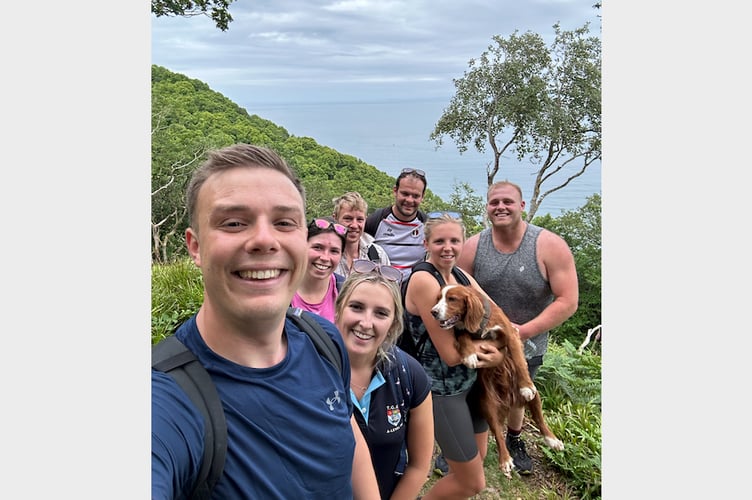 YFC team members during a training walk – hiking between Porlock and Lynmouth on the North Devon coastline.