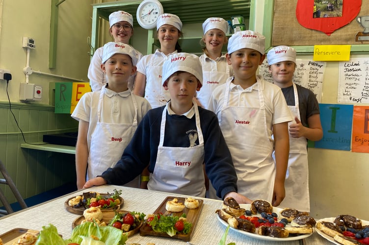 Princetown School young bakers' await the judging of their efforts.