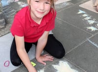 Pavement artists enliven town centre