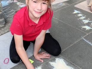 Pavement artists enliven town centre