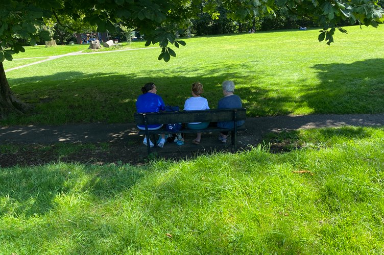 Tavistock Meadows green and cool park is the only place to be during today's heat.