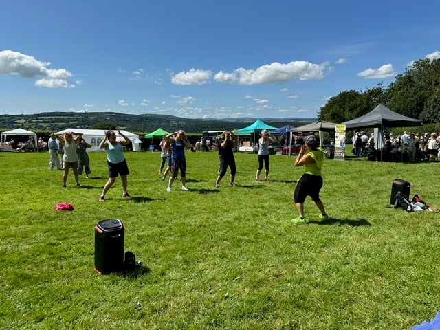 Gulworthy Summer Fete fun exercise class.