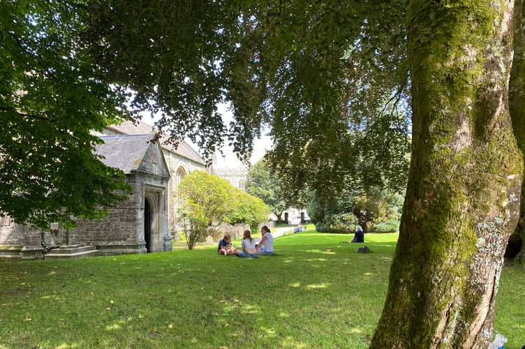 Tavistock's St Eustachius' Churchyard provides the perfect shade during summer heat