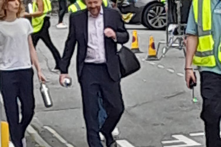 Who is this actor filming in Beyond Paradise today in Tavistock?