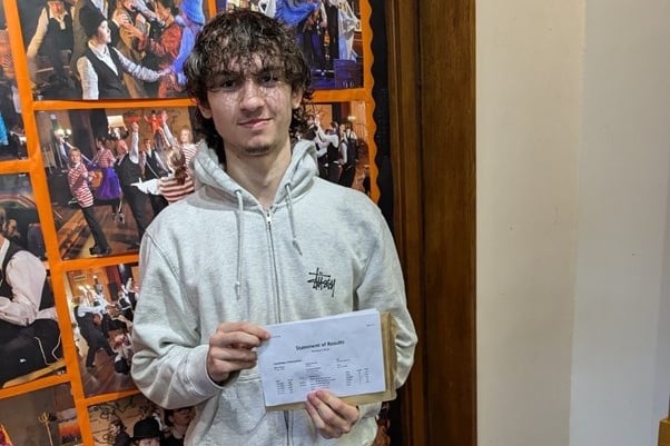 Peter Maddock with his results
