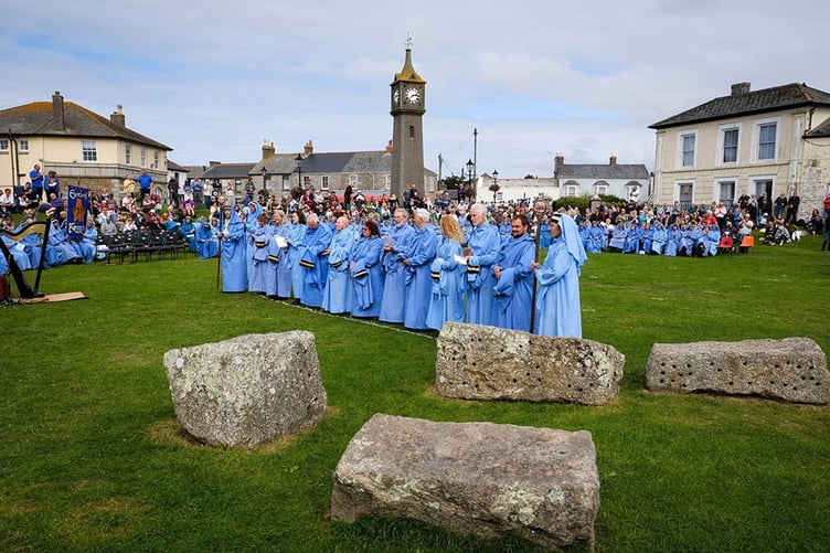 BARDS at a Gorsedh Kernow ceremony in St Just. This years festival of Cornish culture will be held in Callington from August 31