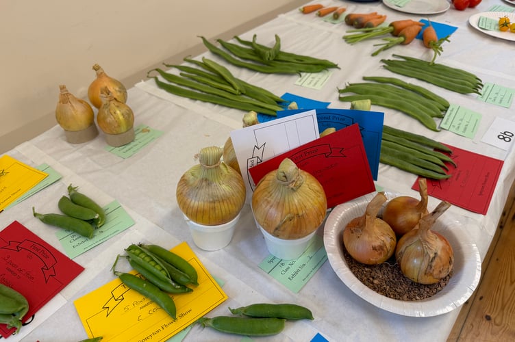 Some of the exhibits on display at Spreyton Flower, Produce and Craft Show. AQ 1109