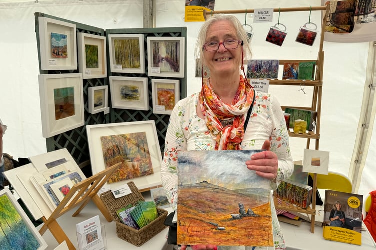 The delightful art, loose style watercolour paintings by Celia Olsson from North Tawton could be seen and purchased.  AQ 0693