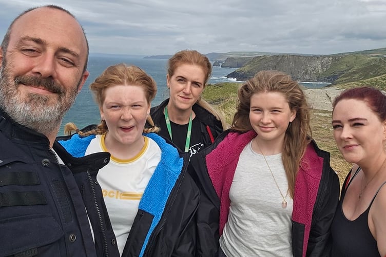 Grateful Dougie Farish who was rescued by a cabbie, so he could enjoy his holiday with his family; daughter Avah, his partner Hollie, Esme and Esme''s mum Amber (Hollie's sister).