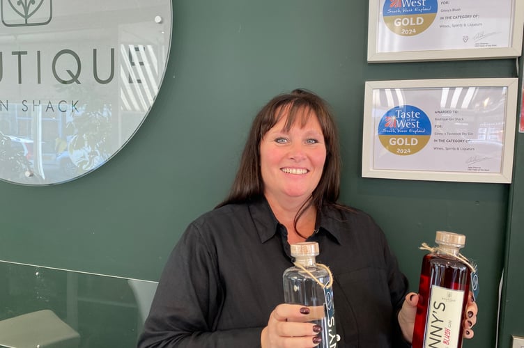 Tavistock's Boutique Gin Shack has won two Taste of the West gold awards for two of it's Ginny's Tavistock Dry Gins.