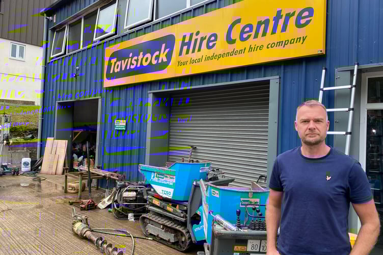 Craig Howells, Tavistock Hire Centre owner, is wants to let his customers he is still open as normal, despite a serious fire in the same building.