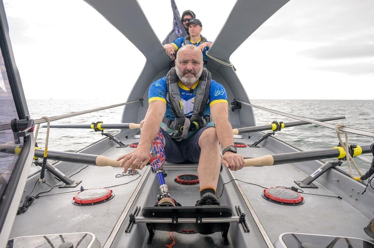 Determined former Marine leads from the front ahead of an ocean charity row to support wounded Ukrainian troops.