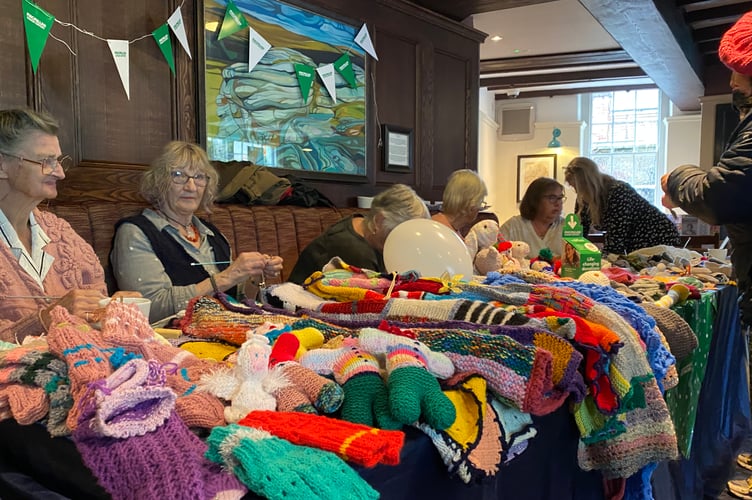 A Macmillan Coffee Morning charity sale of all things knitted is staged in the Wetherspoons pub in Tavistock until early afternoon today. JPG