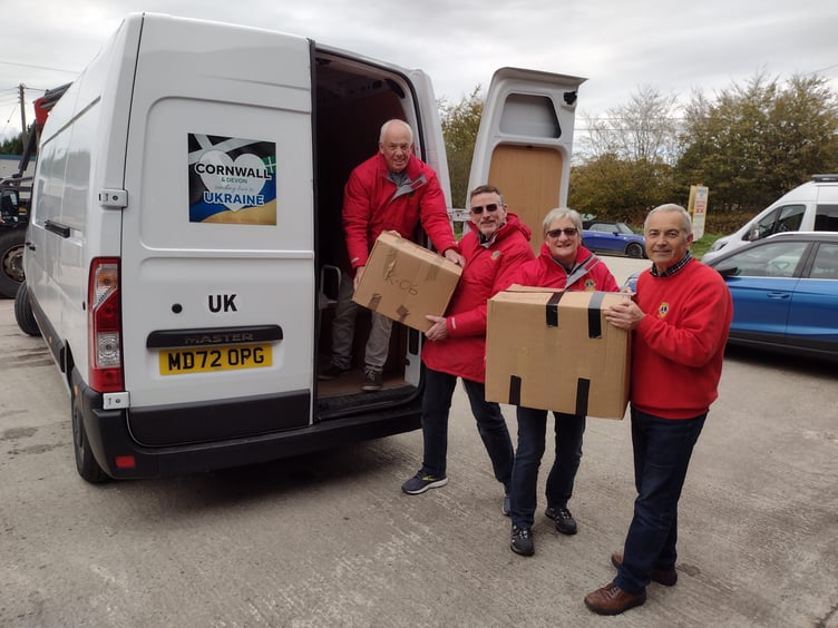 Tavistock Lions load up their van with much-needed aid for Ukraine. They will be making the trip to Warsaw, Poland again later in October. Picture: Steve Grummitt