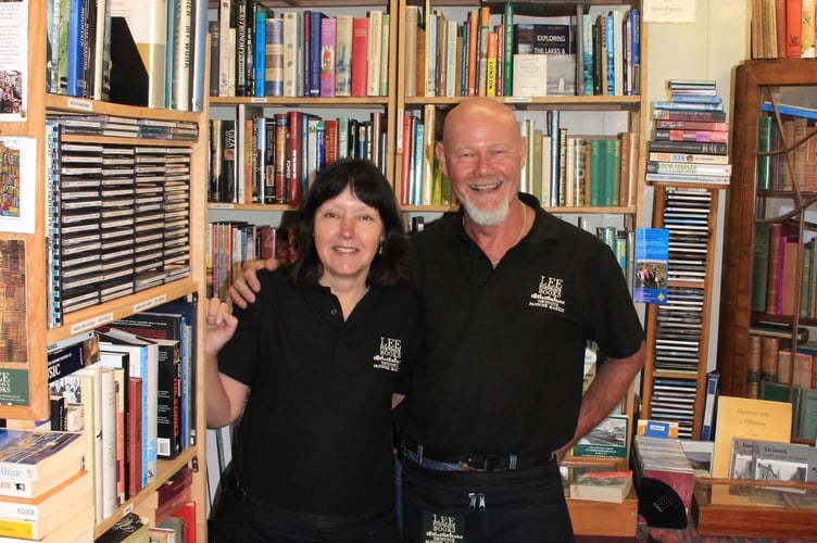 Lee and Madeleine at their stall in Tavistock Pannier Market