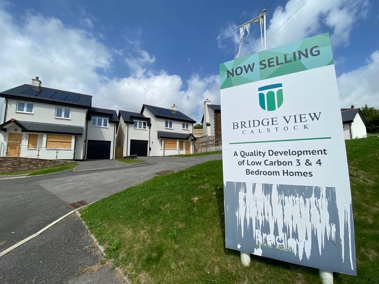 The part-built development at Bridge View, Calstock