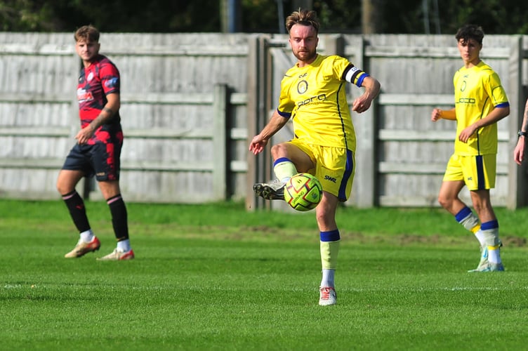South West Peninsula League football. Premier League East. Bovey Tracey versus Okehampton Argyle. 