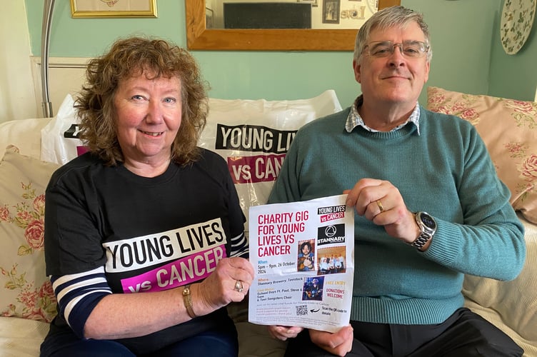 Jill and Jim Haire are staging a charity in Tavistock concert to support families experiencing cancer