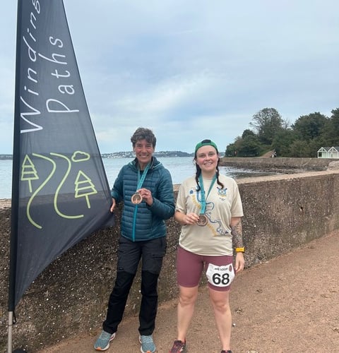 Carole Loader and Lucy Gooding after The Torbay Loop