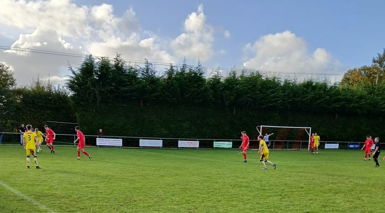 Argyle build down the left touchline in the second half