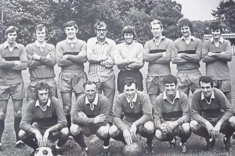 Derek Pethick is pictured far right on the front row.