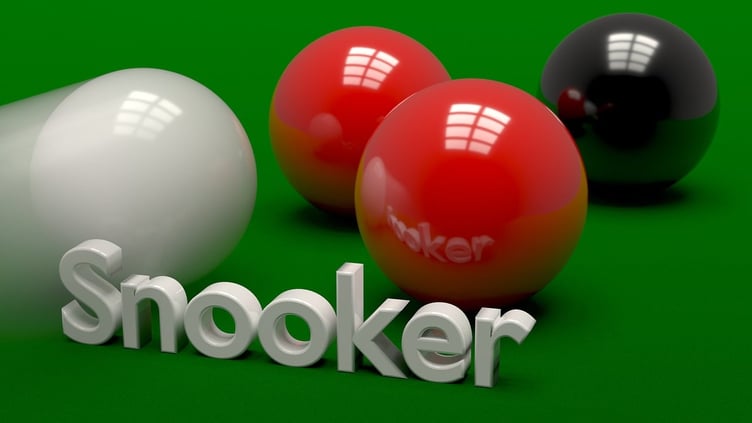 Snooker balls and title, stock image