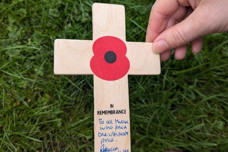 Rebecca Smith's poppy cross