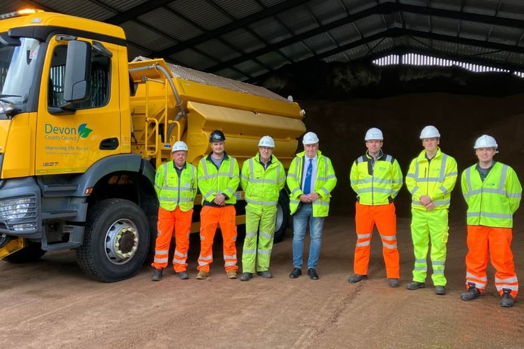 Councillor Stuart Hughes (centre) with some of Devon’s Highways team