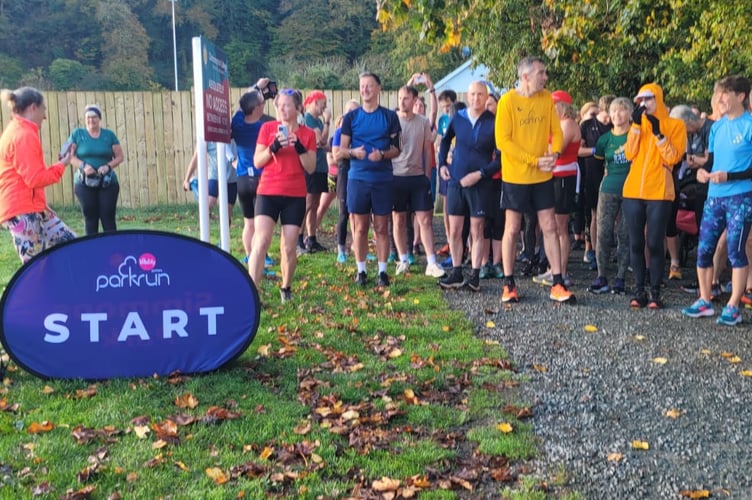 The start of the first parkrun in Okehampton
