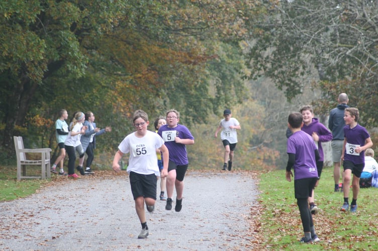 The effort shows on the faces of the young runners as they finish the Castle Drogo cross-country race as part of the series organised by Okehampton Community & Rec