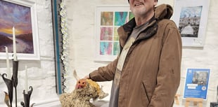 Sculptor at Cotehele exhibition
