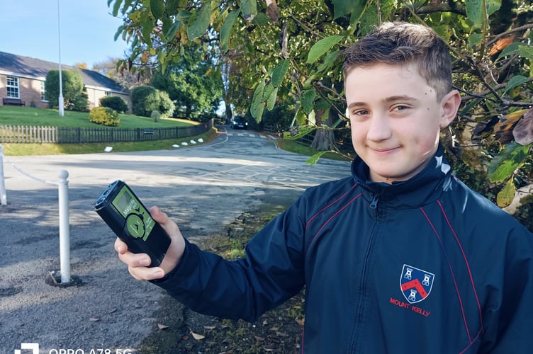Marcus Appleby, 12, a young bat detectorist is surveying his home town.