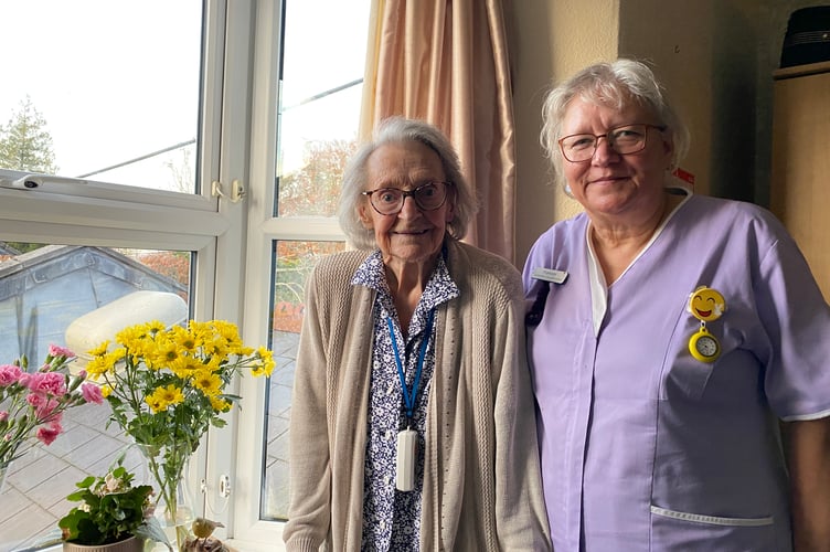 Iris Webb is looking forward to seeing her family when she marks her 102nd birthday. She is pictured with r