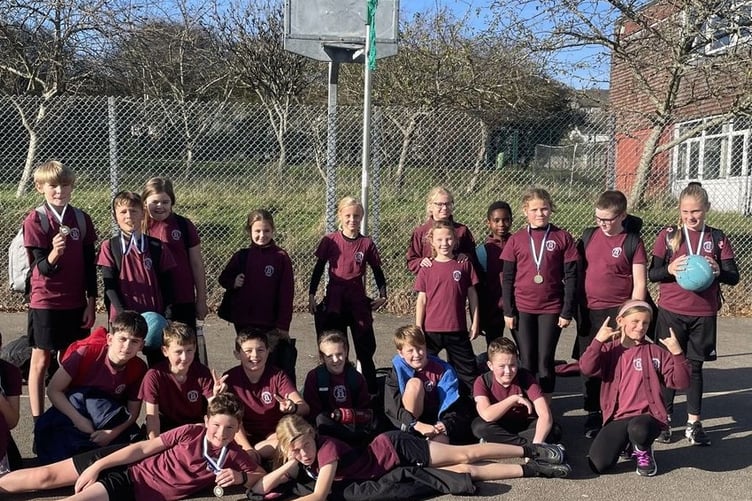 They are winners - Horrabridge Primary School top the Tavistock netball competition.