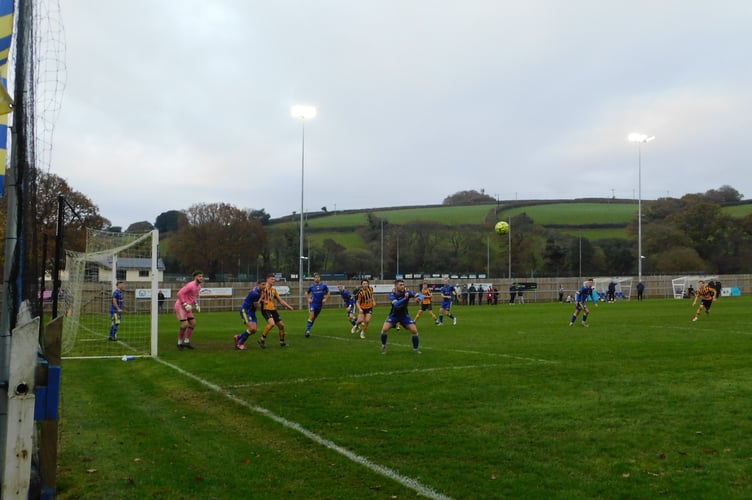 Argyle defend during the first half