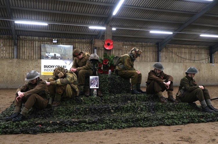 Former student Callum Tindal-Draper was remembered on this tableau at Duchy College Stoke Climsland. He was killed in action volunteering as a soldier in Ukraine recently.