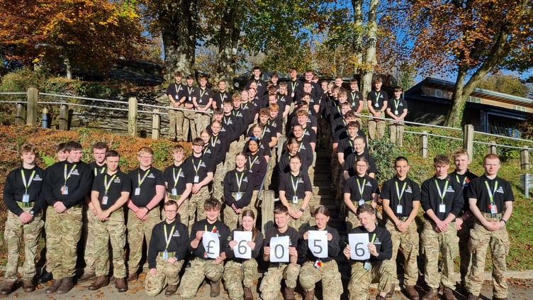 Students at Duchy College Stoke Climsland raised more than £6,000 for the Royal British Legion, to help veterans, with their Poppy Run