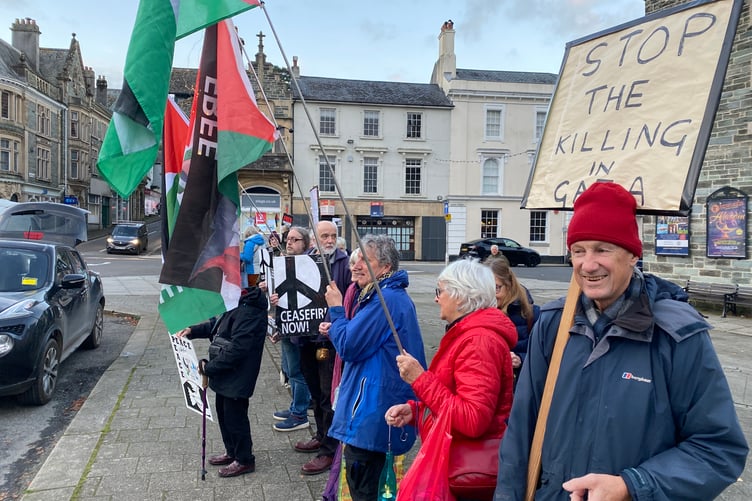 Tavistock Peace Action Group marks a year of vigils in the town calling for a ceasefire in Gaza.