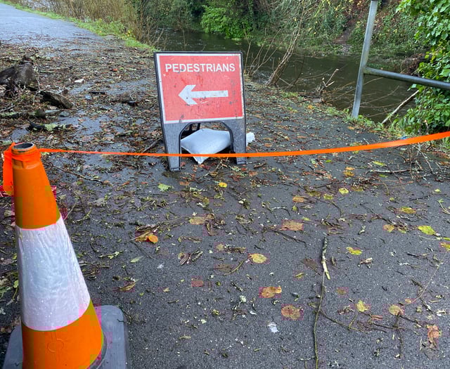 Footpath diverted after storm damage