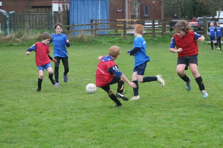Accurate passing at Tavistock schools football tournament