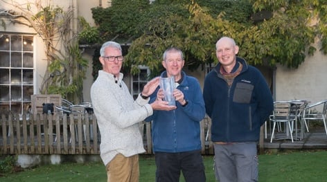 Veteran gardener David Milburn is presented with a retirement gift after 37 years' service to Buckland Monachorum's Garden House.