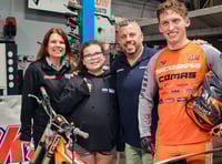 Tavistock garage marks birthday with display by champion trail rider