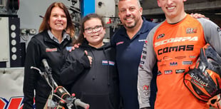 Tavistock garage marks birthday with display by champion trail rider