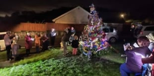 Gunnislake estate switches on Christmas tree lights