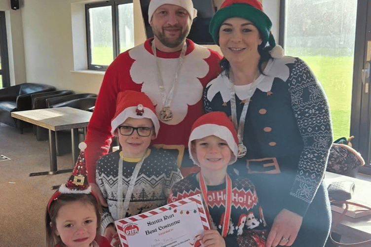 The Banbury family with their award for best dressed